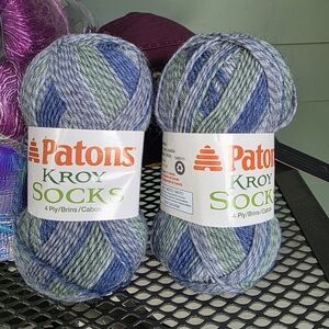 Patons Kroy Socks Yarn - Blue and Green